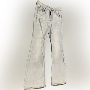 Aeropostale Women’s Juniors High Rise Flare Light wash Distressed Jeans Size 6